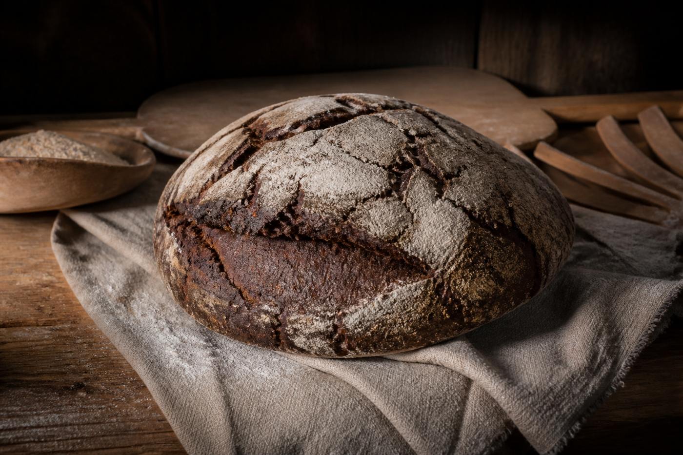 Fresh loaves of bread